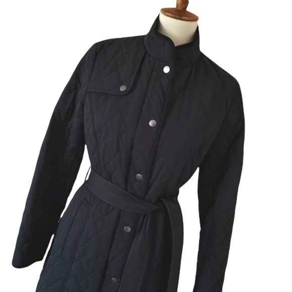 J. McLaughlin Black Quilted Puffer Midi Coat - Picture 2 of 8